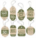 Paper price tag retro vintage style design vector collection Royalty Free Stock Photo