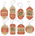 Paper price tag retro vintage style design vector collection Royalty Free Stock Photo