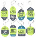 Paper price tag retro vintage style design vector collection Royalty Free Stock Photo