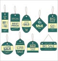 Paper price tag retro vintage style design vector collection Royalty Free Stock Photo