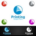 Paper Printing Company Logo Design for Media, Retail, Advertising, Newspaper or Book Concept Royalty Free Stock Photo