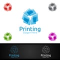 Paper Printing Company Logo Design for Media, Retail, Advertising, Newspaper or Book Concept Royalty Free Stock Photo