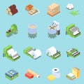 Paper Production Icons Set