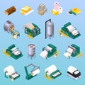 Paper Production Icons Set