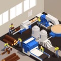 Paper Production Isometric Composition