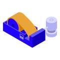 Paper production machine icon, isometric style Royalty Free Stock Photo