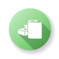 Paper products green flat design long shadow glyph icon