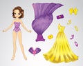 Paper Purple Princess Doll Royalty Free Stock Photo