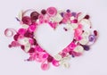 Paper quilling, decorative heart with copy space; valentines bac