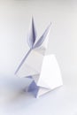 Paper rabbit origami isolated on a white background Royalty Free Stock Photo