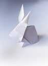 Paper rabbit origami isolated on a white background Royalty Free Stock Photo