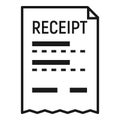 Paper receipt icon, simple style