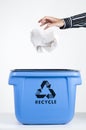 Paper and recycling box Royalty Free Stock Photo