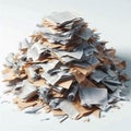 paper recycling scrap pile