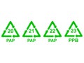 Paper recycling symbol, icon set. Vector illustration, flat design Royalty Free Stock Photo