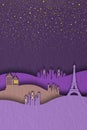 Paper representation of Paris in the Midnight