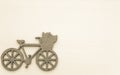 Paper retro bicycle silhouette on white background with copy space. Travel and vacation concept. Royalty Free Stock Photo