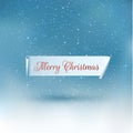 Paper ribbon on winter background. Eps10. Royalty Free Stock Photo