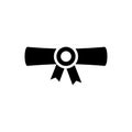 Paper roll, certificate diploma icon flat vector template design trendy