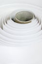 Paper roll swirl in a printshop