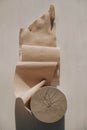 Paper roll on the table. Top view. Copy, empty space for text Royalty Free Stock Photo