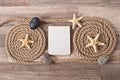 Paper, rope, starfish, sea stones Royalty Free Stock Photo