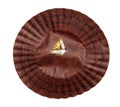 Paper round candy wrapper on isolated background