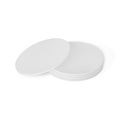 Paper Round Coaster on white background Royalty Free Stock Photo