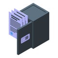 Paper safe icon isometric vector. House control Royalty Free Stock Photo
