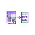 Paper saving RGB color icon