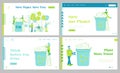 Paper Saving, Stop Trees Cutting and Deforestation Landing Page Template Set. Eco Conservation, Tiny Characters