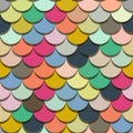 Paper scales seamless vector squama colourful bright stickers pattern