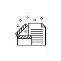 Paper screenplay icon. Element of literature icon