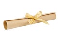 Paper scroll and gold bow.