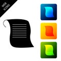 Paper scroll icon isolated. Canvas scroll sign. Set icons colorful square buttons Royalty Free Stock Photo