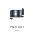 Paper scroll icon vector. Trendy flat paper scroll icon from museum collection isolated on white background. Vector illustration Royalty Free Stock Photo