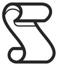 Paper scroll line icon. Ancient parchment symbol