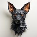 Paper Sculpture Of Black German Shepherd Dog In Filp Hodas Style