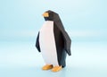 Paper sculpture of a polygonal Penguin, folded paper animal, papercraft, world penguin day