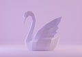 Paper sculpture of a polygonal Swan, folded paper animal, papercraft