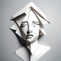 Paper sculpture of a woman - ai generated image