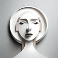 Paper sculpture of a woman - ai generated image