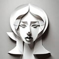 Paper sculpture of a woman - ai generated image