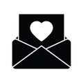 Paper sent letter mail icon.  envelope with a heart icon. Love message sign Royalty Free Stock Photo