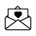 Paper sent letter mail icon.  envelope with a heart icon. Love message sign Royalty Free Stock Photo