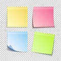 Isolated colorfull sticky notes, vector illustration Royalty Free Stock Photo