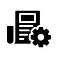 Paper setting laptop vector glyph flat icon