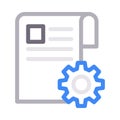 Paper setting vector color line icon