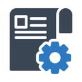 Paper setting vector glyph color icon