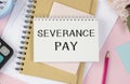 Paper with Severance Pay on